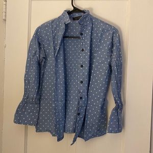 TOPSHOP WOMENS SIZE 2 STAR BUTTON DOWN